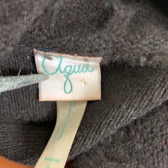 Aqua Dress Women Small Wool Cashmere Midi Dress Brown Long Sleeve Turtleneck - Picture 5 of 7